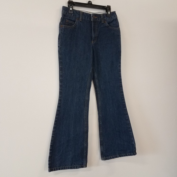 Lands End Bootcut Embroidered Rose Jeans Girls 10 - Picture 2 of 8